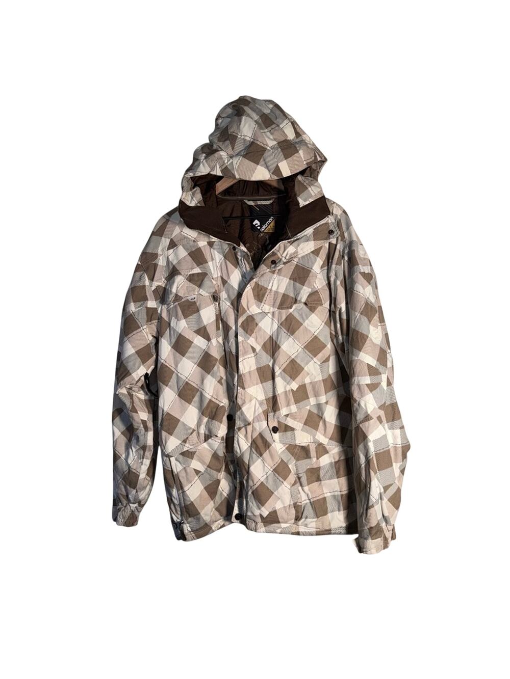 SALOMON checked snow winter ski snowboard outdoor gaper day athletic jacket XL